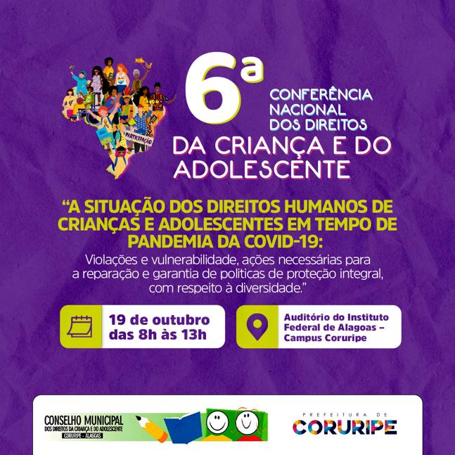 CMDCA e Prefeitura de Coruripe realizam a 6ª Conferência dos Direitos da Criança e do Adolescente