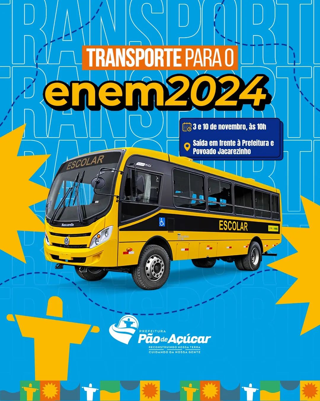Prefeitura de Pão de Açúcar disponibiliza transporte para inscritos no Enem 2024