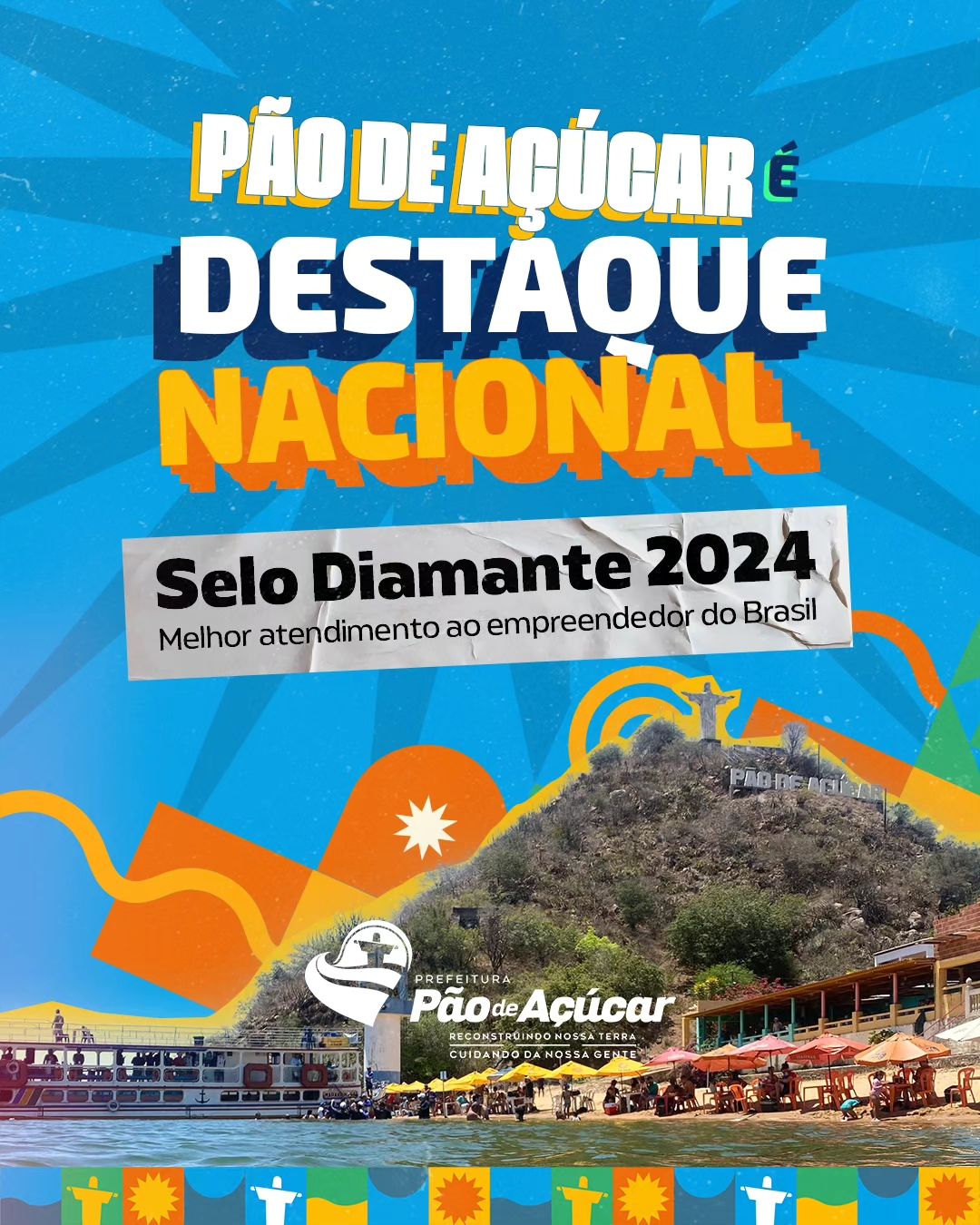 PÃO DE AÇÚCAR É DESTAQUE NACIONAL: Selo Diamante do SEBRAE premia a cidade como melhor atendimento ao empreendedor do Brasil
