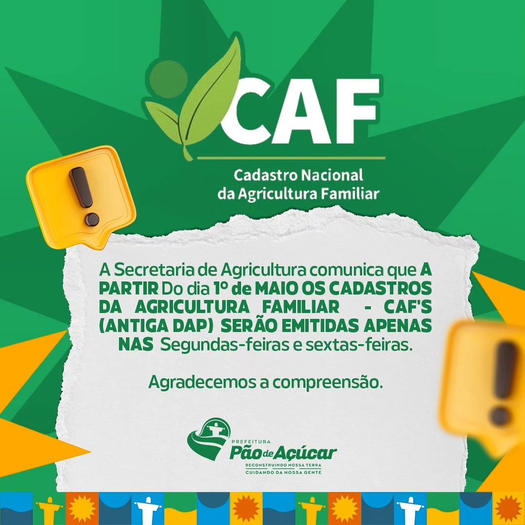 Novas datas para emissão da CAF