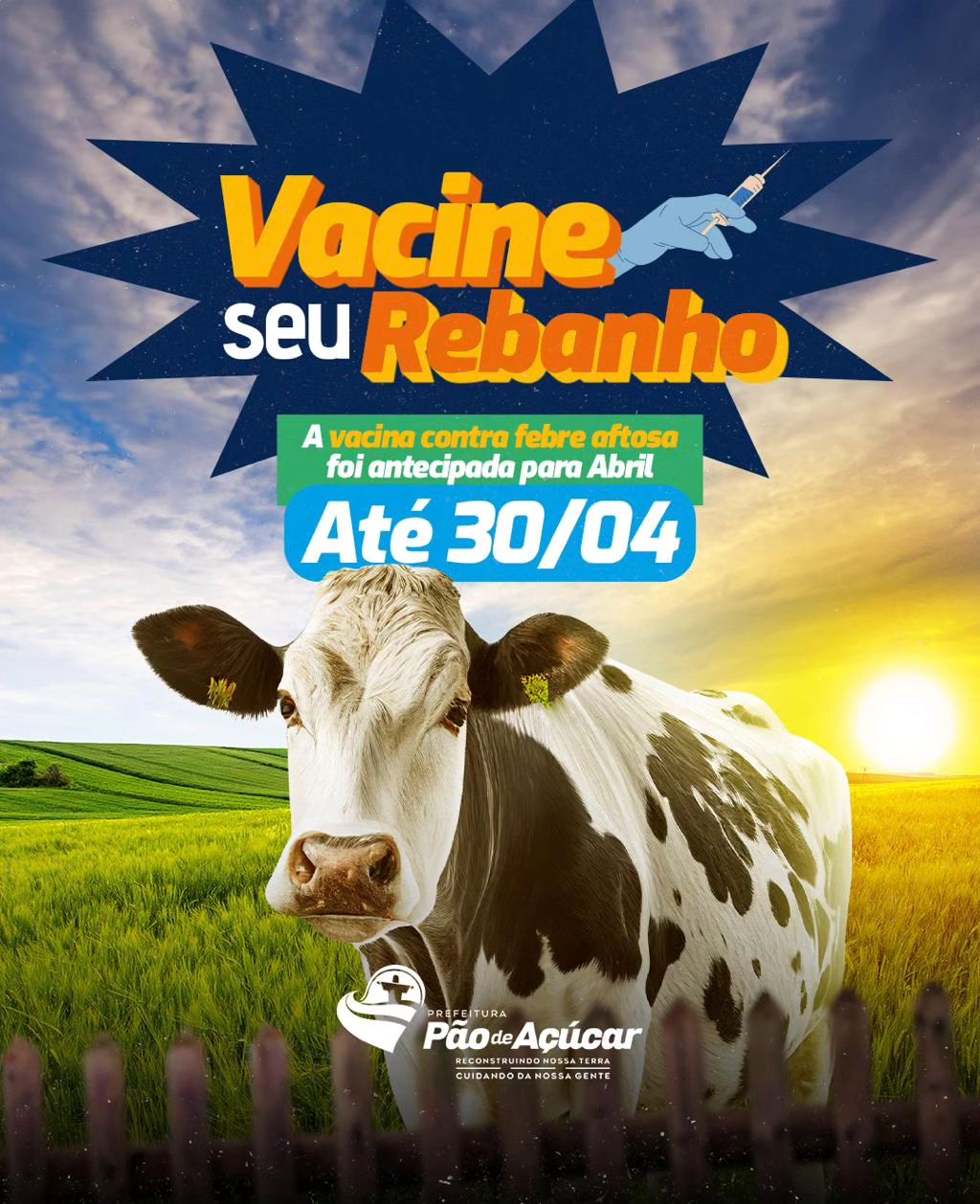 Pão de Açúcar Antecipa Campanha de Vacinação Contra Febre Aftosa