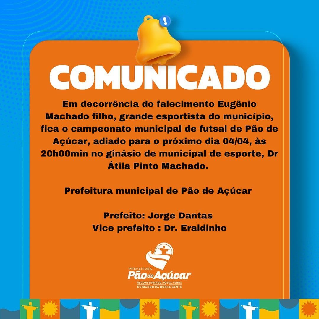 Adiamento do Campeonato Municipal de Futsal