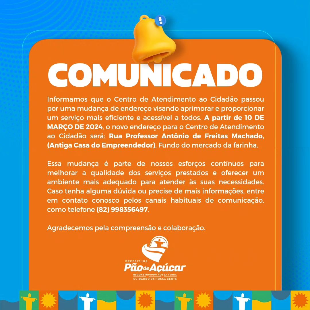 Mudança de endereço do Centro de Empreendedorismo