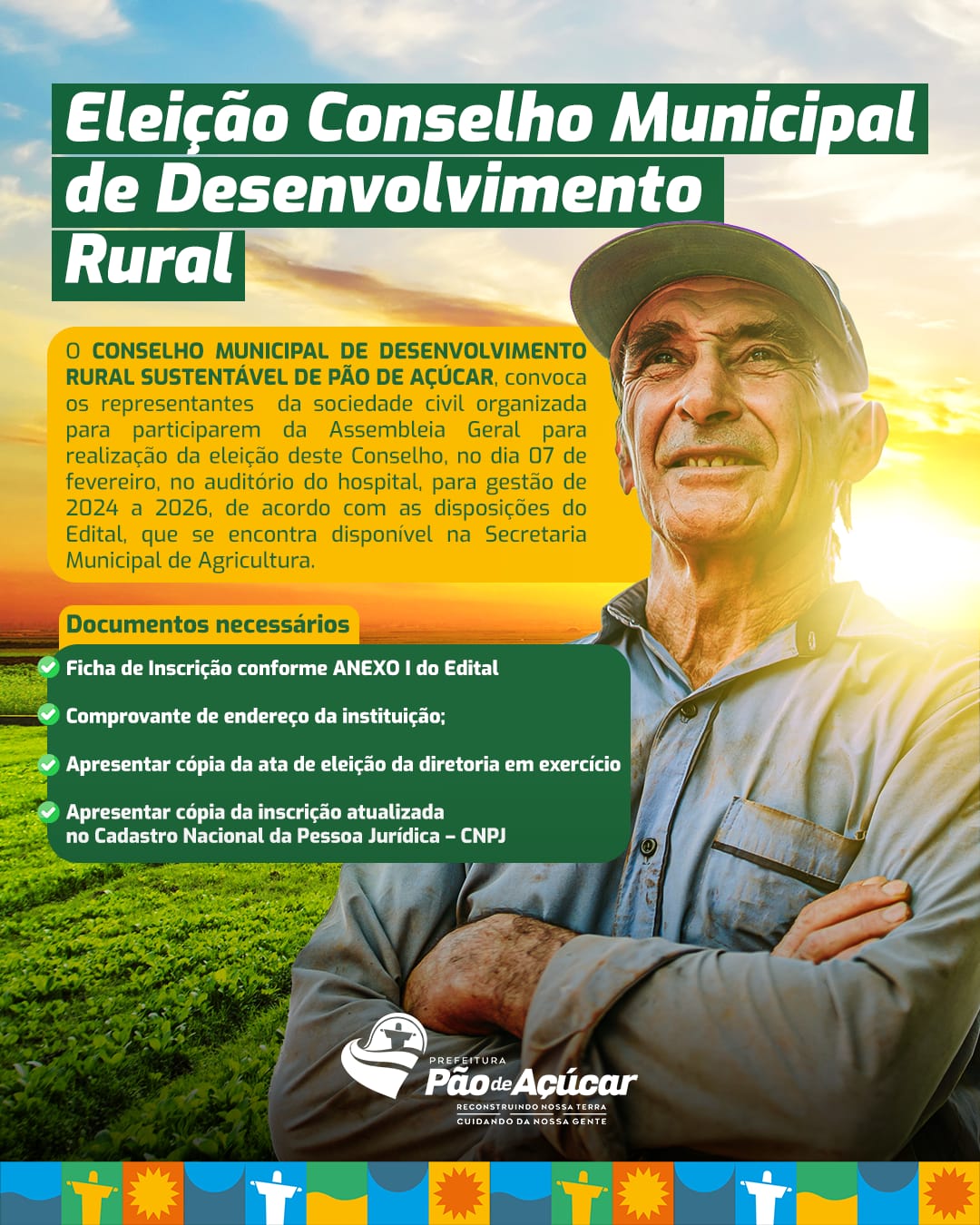 Convocação da Assembleia Geral para realização da eleição do Conselho de Desenvolvimento Rural