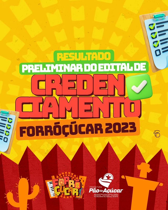Resultado do Credenciamento para o Forroçucar 2023