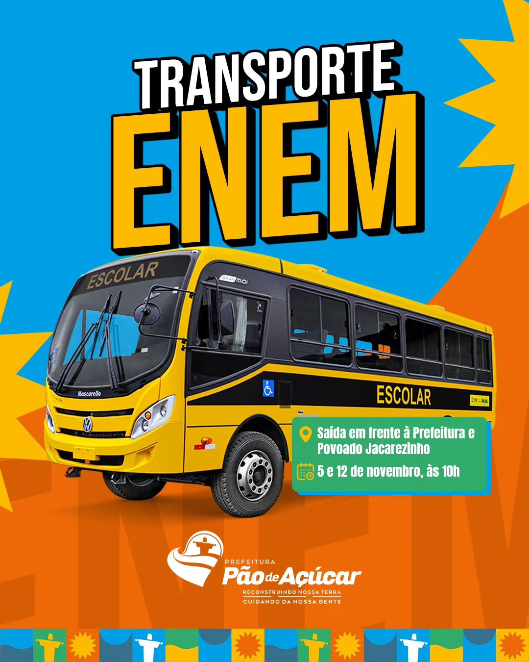 Saídas dos ônibus para o ENEM 2023