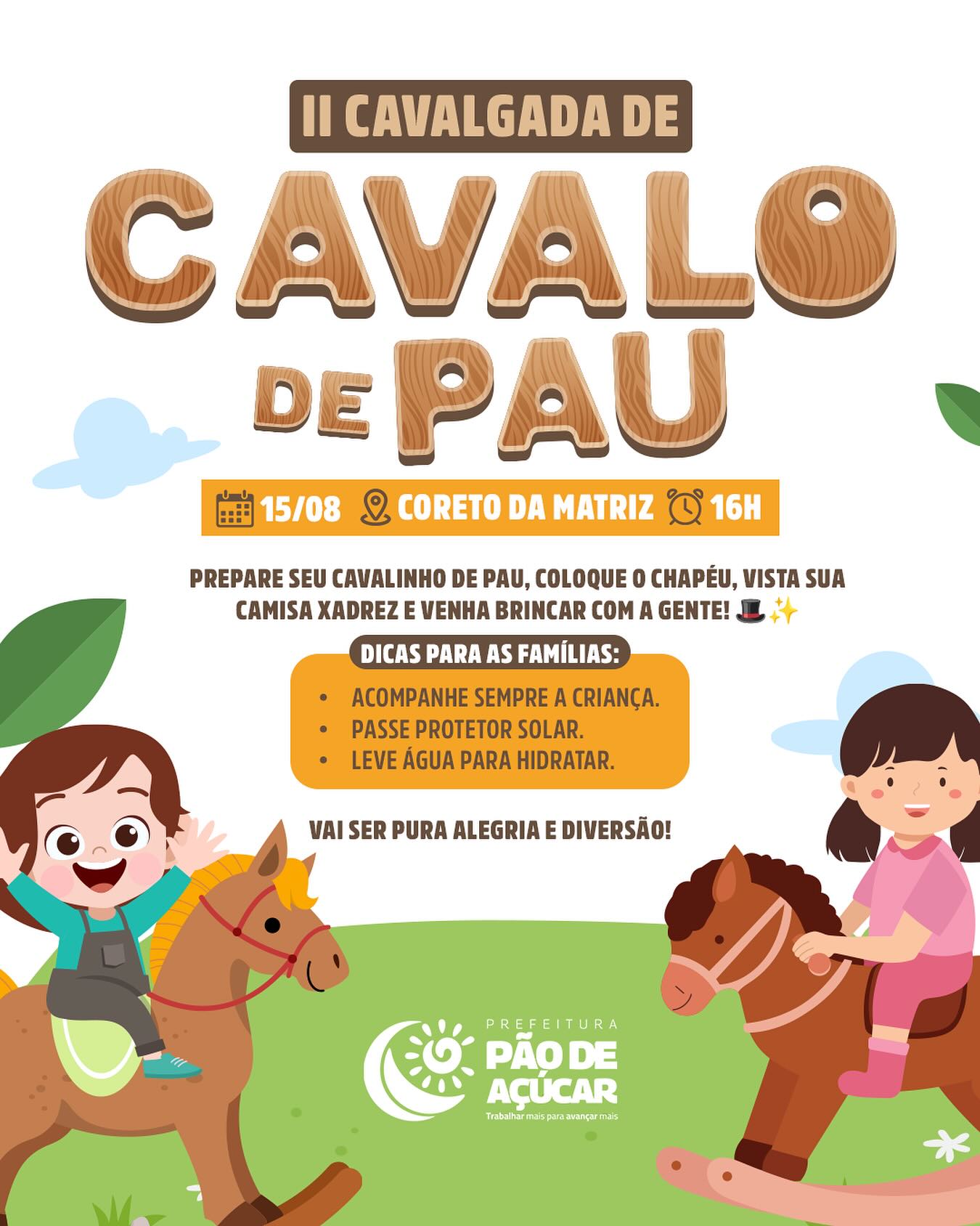 II Cavalgada de Cavalo de Pau promete animar o centro de Pão de Açúcar