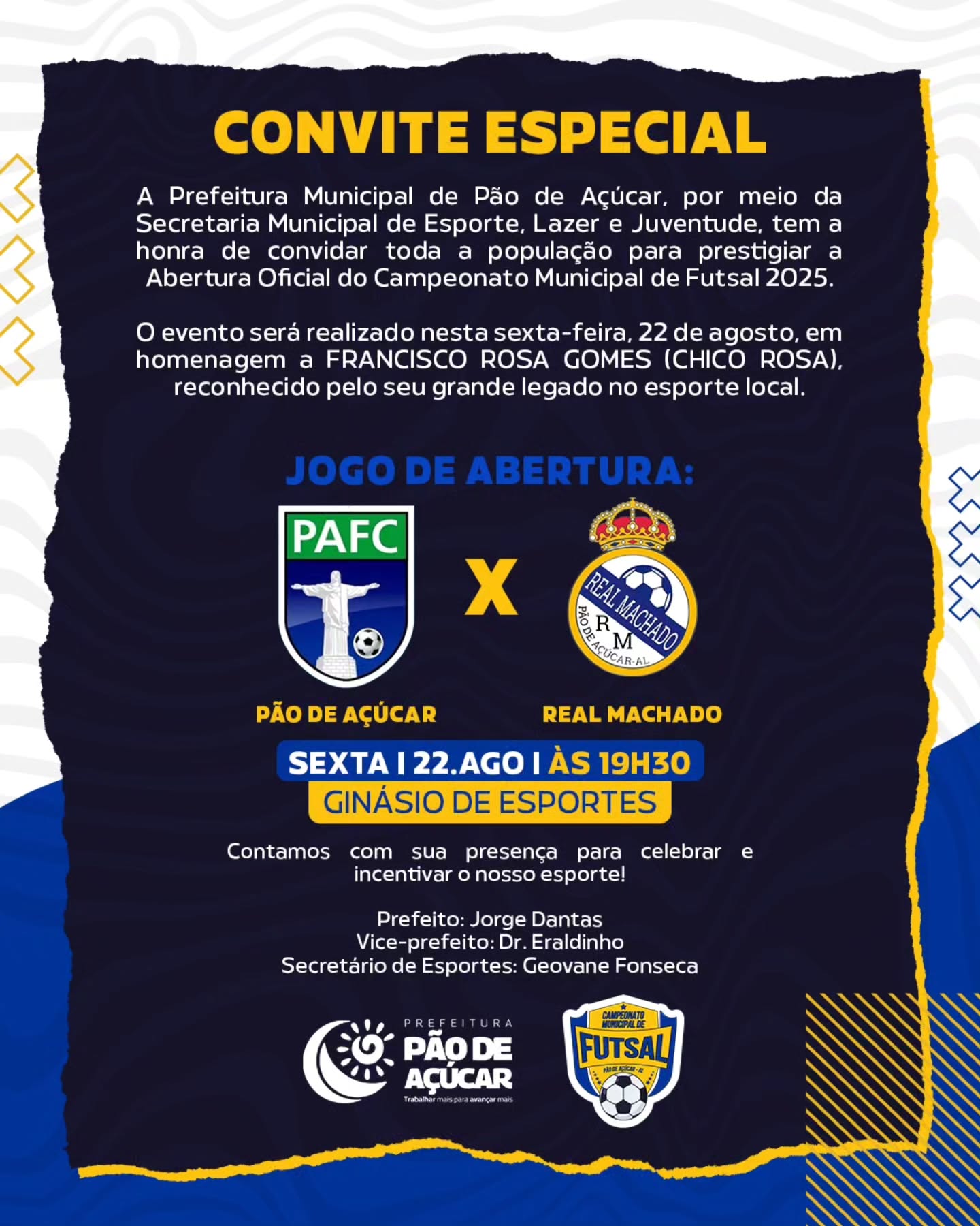 Campeonato Municipal de Futsal 2025 tem abertura oficial nesta sexta-feira
