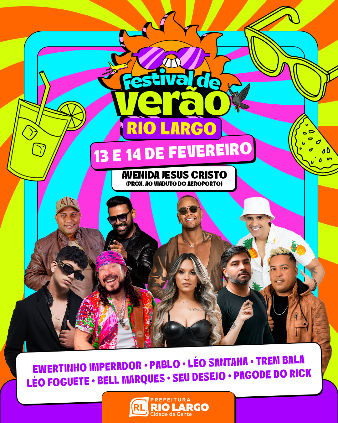 Programação da 1ª edição do Festival de Verão Rio Largo é anunciada com atrações nacionais