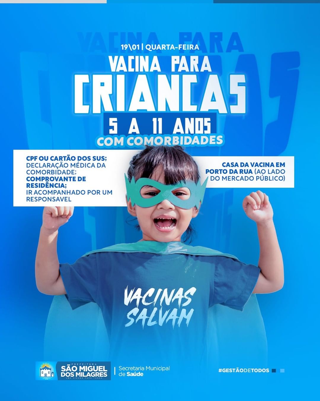Vacina para crianças de 05 a 11 anos com comorbidades