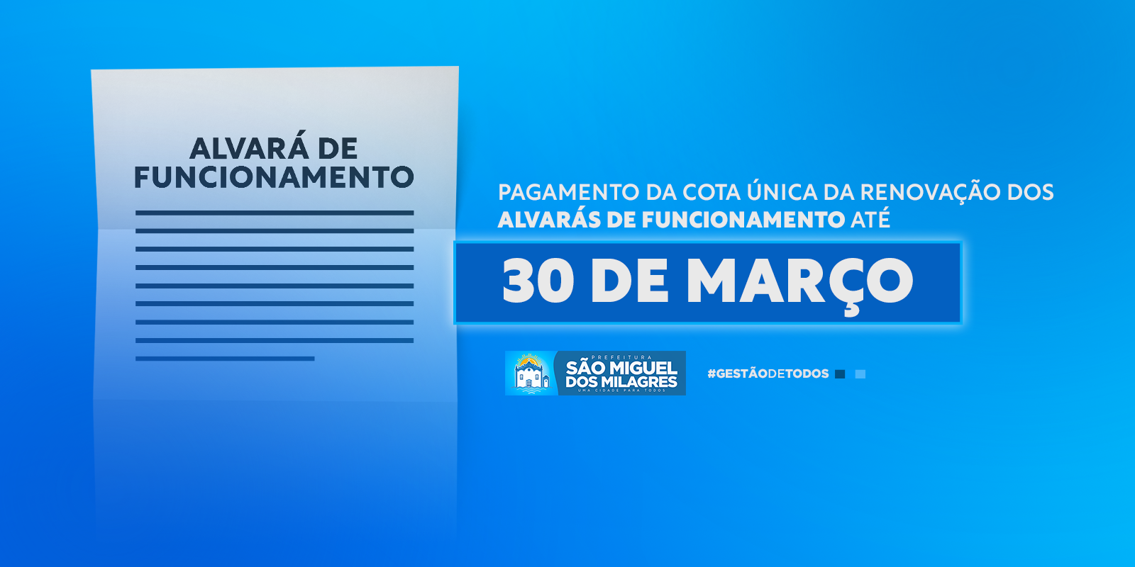 Pagamento da cota única do alvará de funcionamento