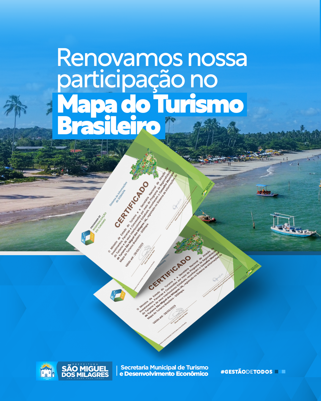 São Miguel dos Milagres permanece no mapa do Turismo 2022