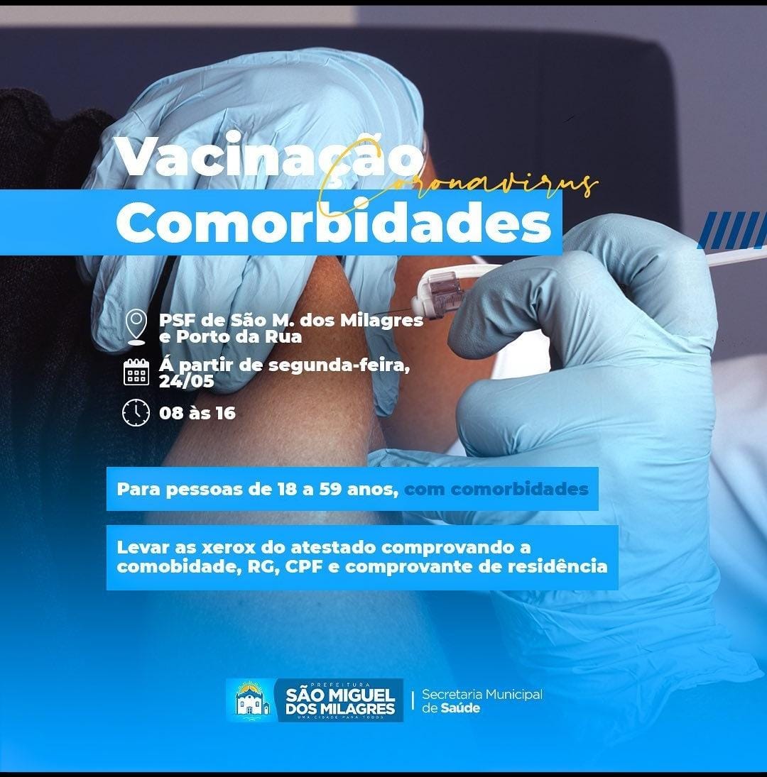 Chegou a vez de pessoas com comorbidades se vacinarem