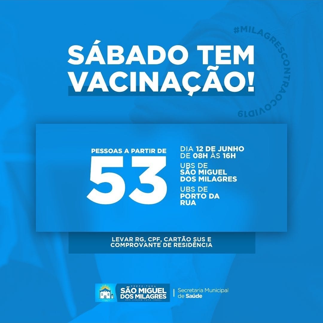 Se você tem 53 anos ou mais, chegou sua vez de ser vacinado contra o novo coronavírus.