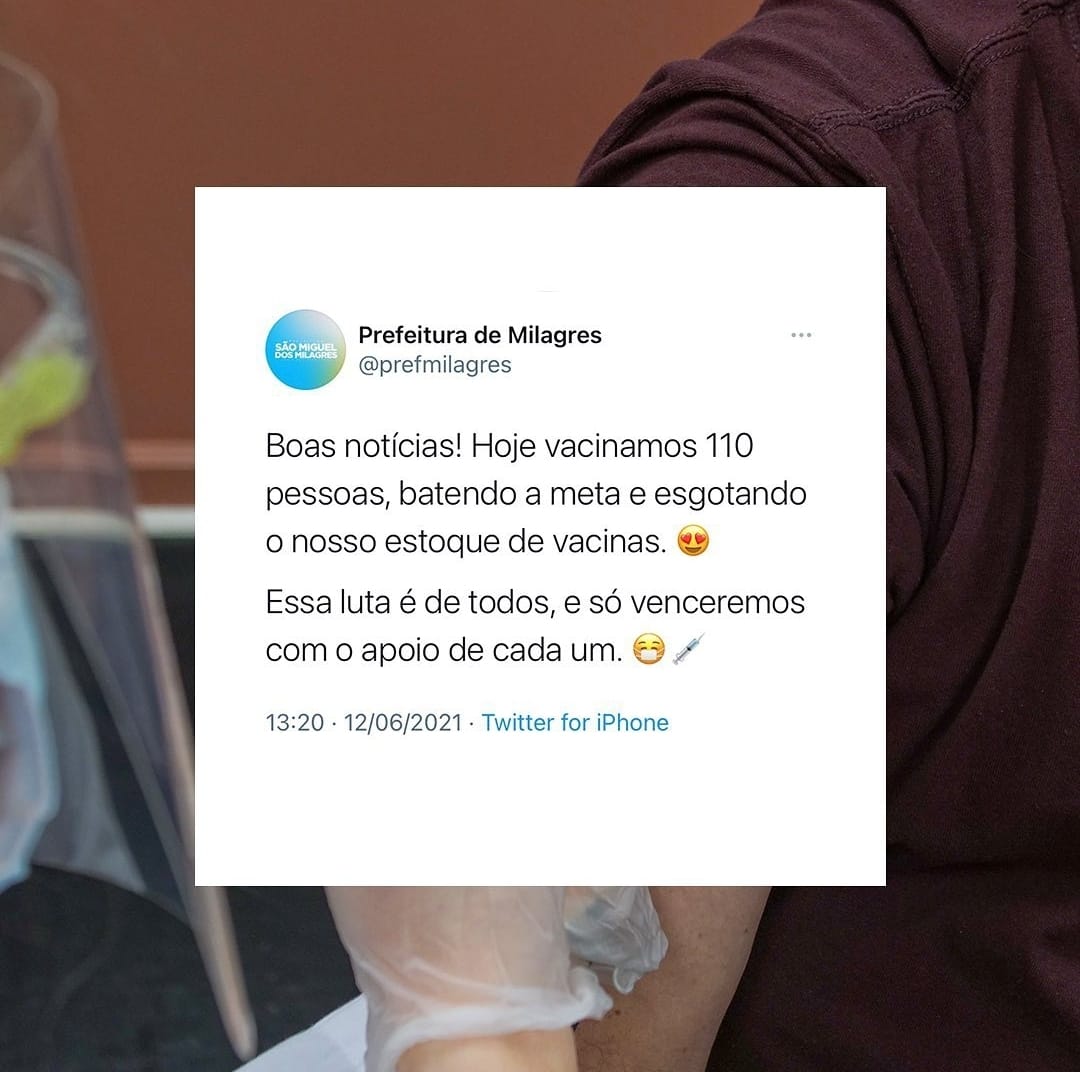 Milagres avança na luta contra o coronavírus!