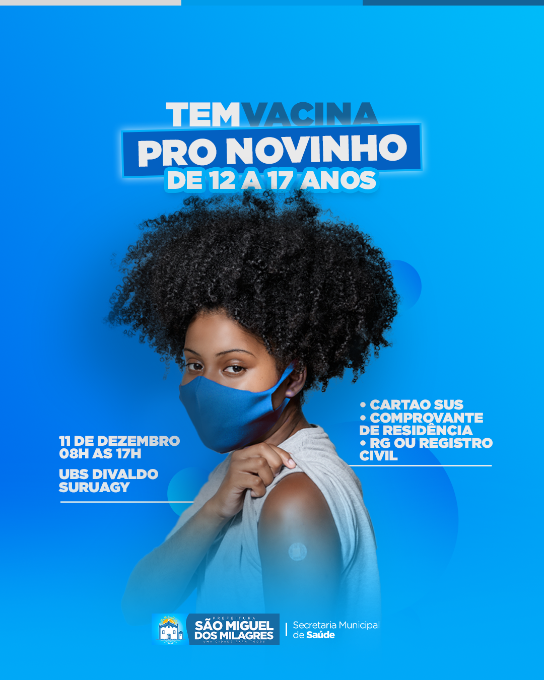 Vacinação para jovens de 12 a 17 anos