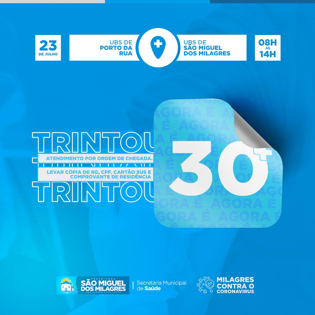 Avisa que trintou em Milagres