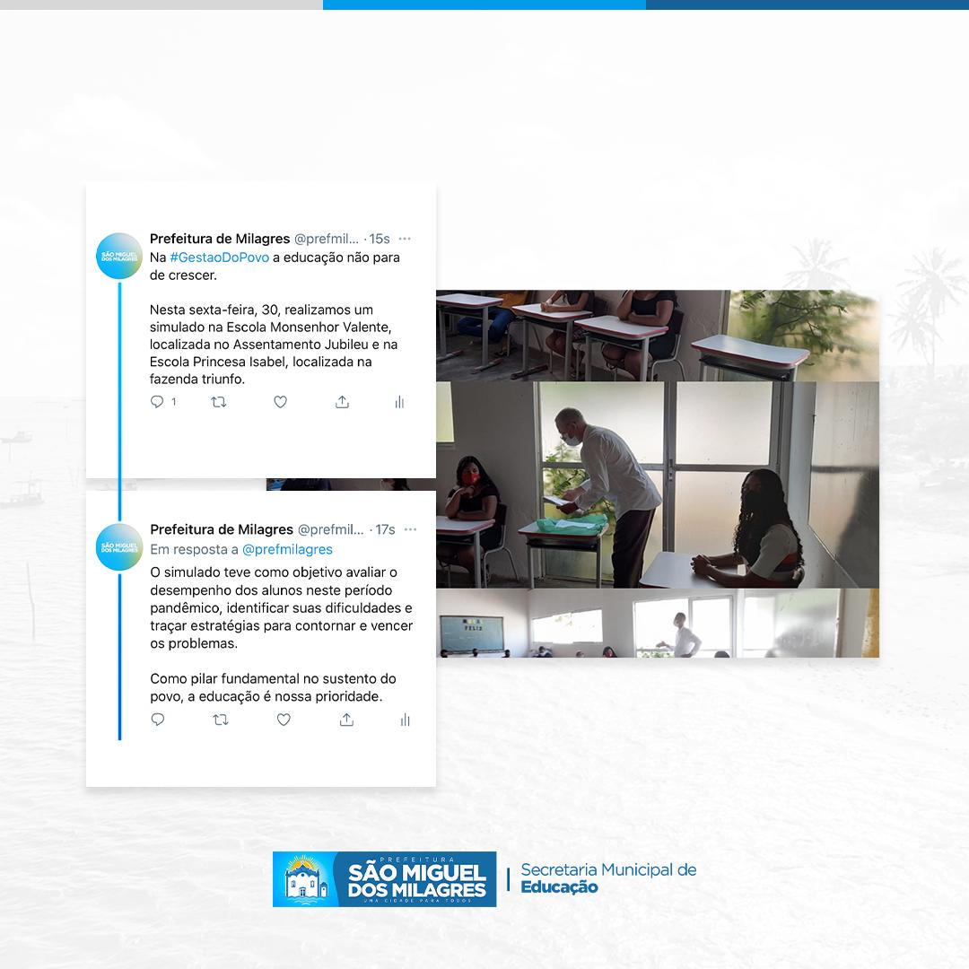 Realização de Simulado na Escola Monsenhor Valente
