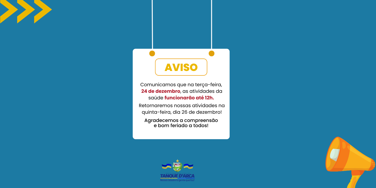 Saúde encerra atividades 12h
