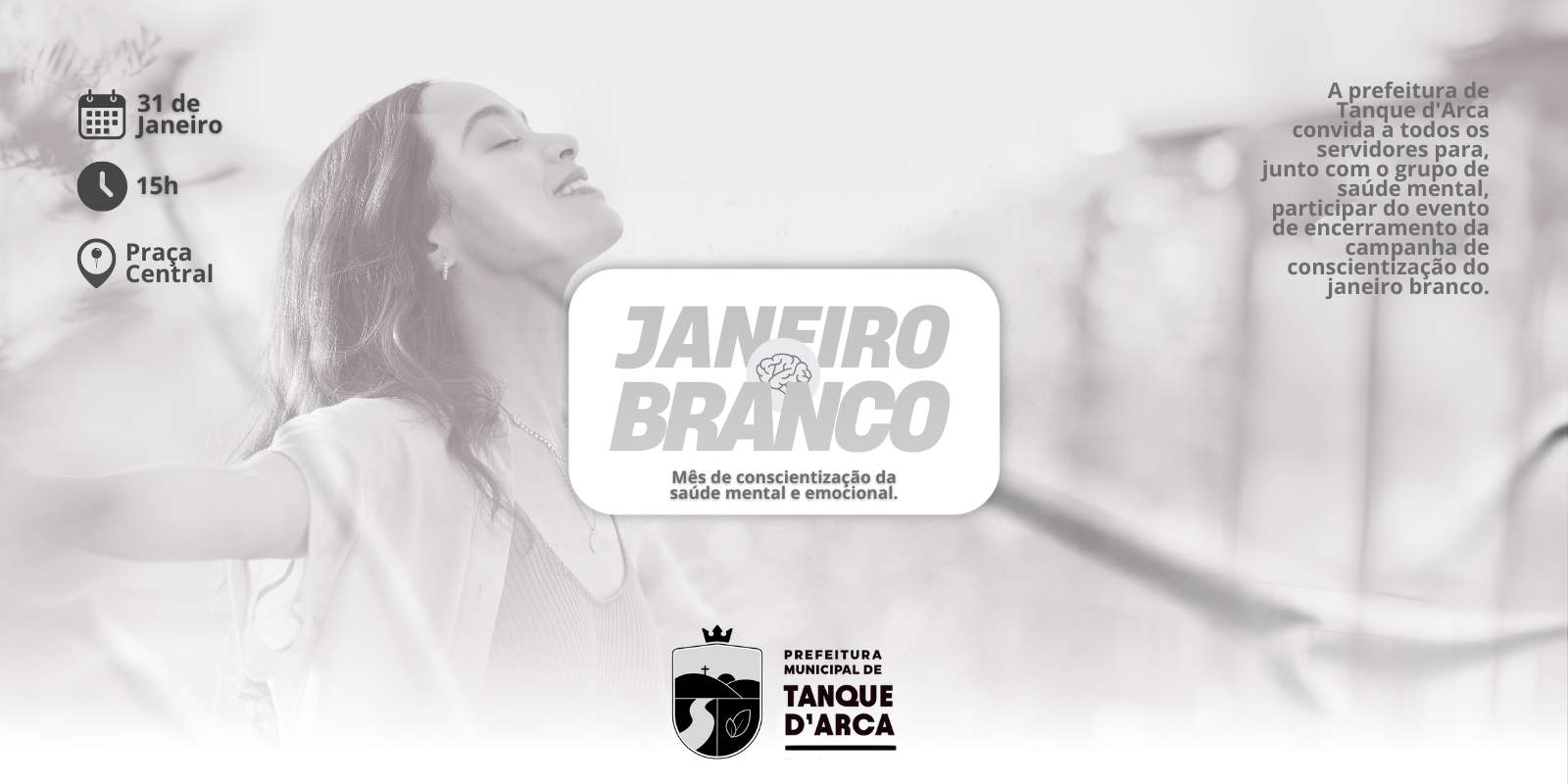 Saúde vai encerrar Janeiro Branco com evento de conscientização da saúde mental