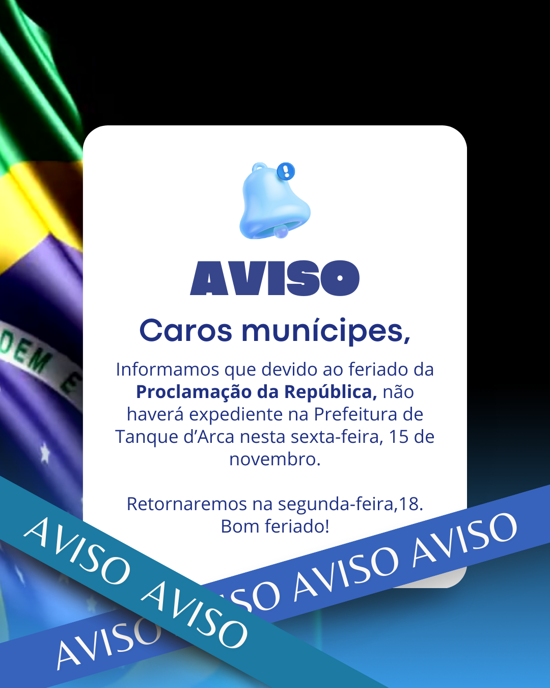 15 de novembro é feriado da Proclamação da República