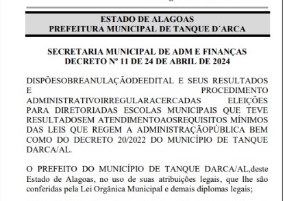 Eleição de diretores municipais é anulada por apresentar irregularidades
