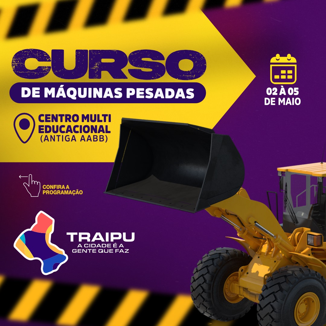 Prefeitura promove curso inédito de capacitação para operadores de máquinas pesadas; aulas iniciam nesta quinta (2); veja a programação