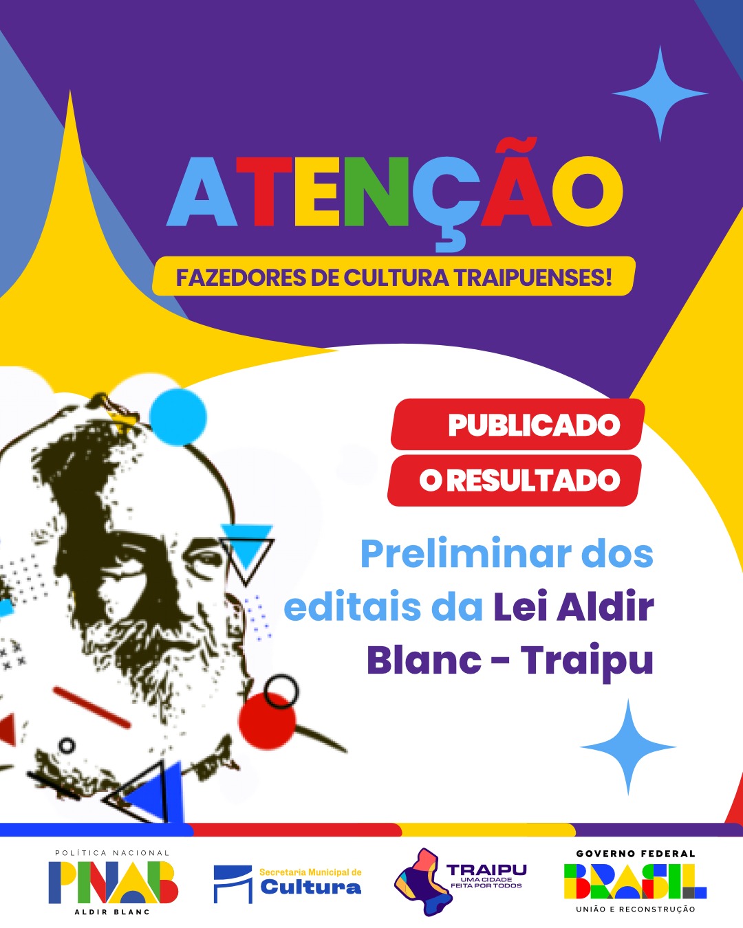 Confira o resultado preliminar dos editais da Política Nacional Aldir Blanc em Traipu