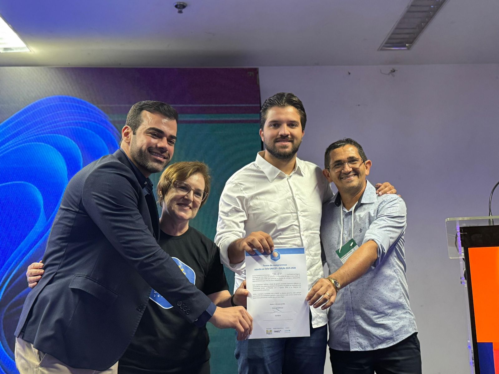 Prefeito Lucas Santos participa de Fórum da Undime/AL e representa municípios do Baixo São Francisco na assinatura do termo de adesão ao Selo Unicef