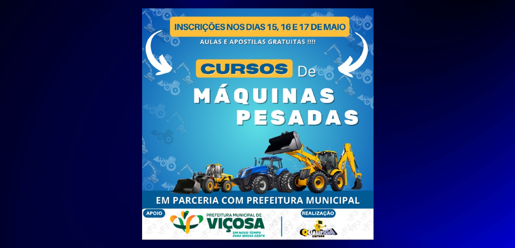 Em Viçosa, parceria disponibiliza cursos de operador de máquinas pesadas