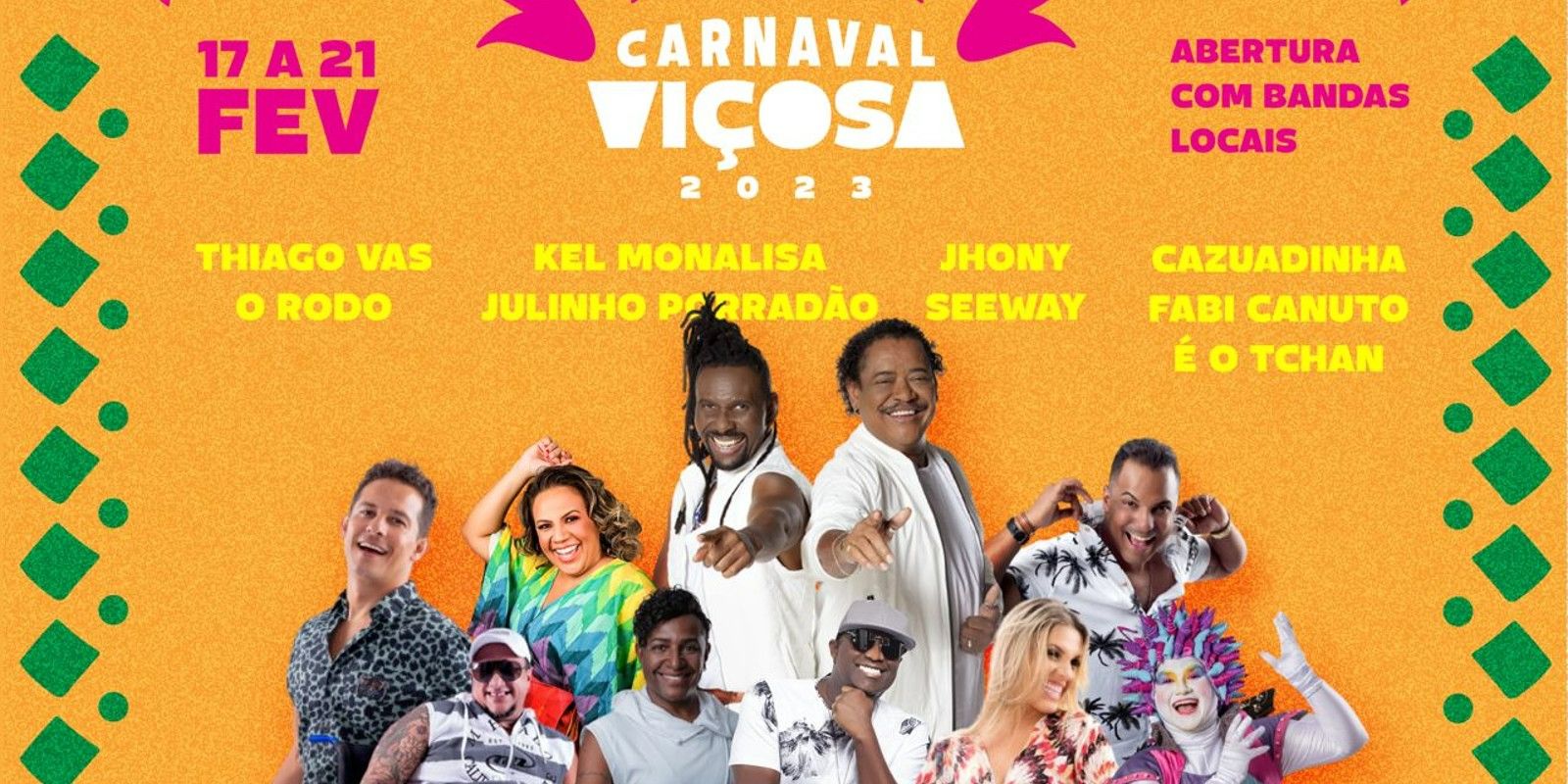 Viçosa anuncia a programação do Carnaval 2023; É o Tchan é a grande atração